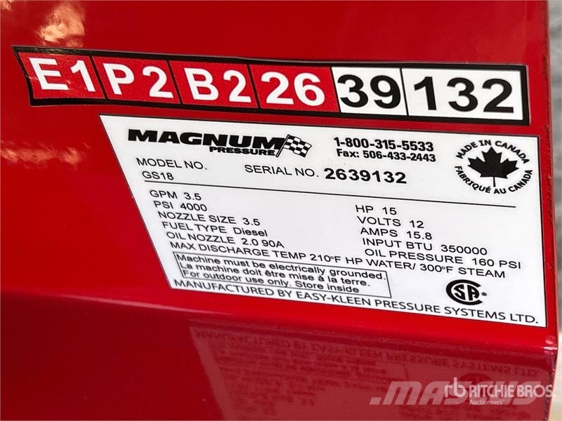 Easy-Kleen Magnum Gold Pressure Washer (Unused) Máquinas ligeiras de lavagem a pressão