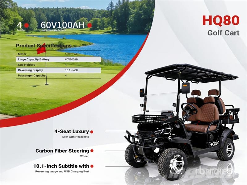 Electric Black Four-Seater Golf Cart (Unused) Golfautot