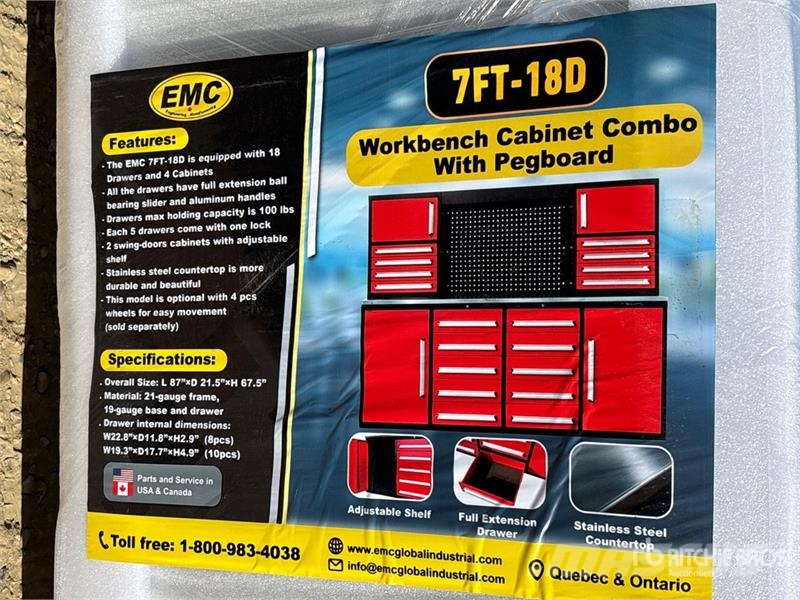 EMC 7FT-18D 7 ft 18-Drawer Workbench (Unused) Drugi deli