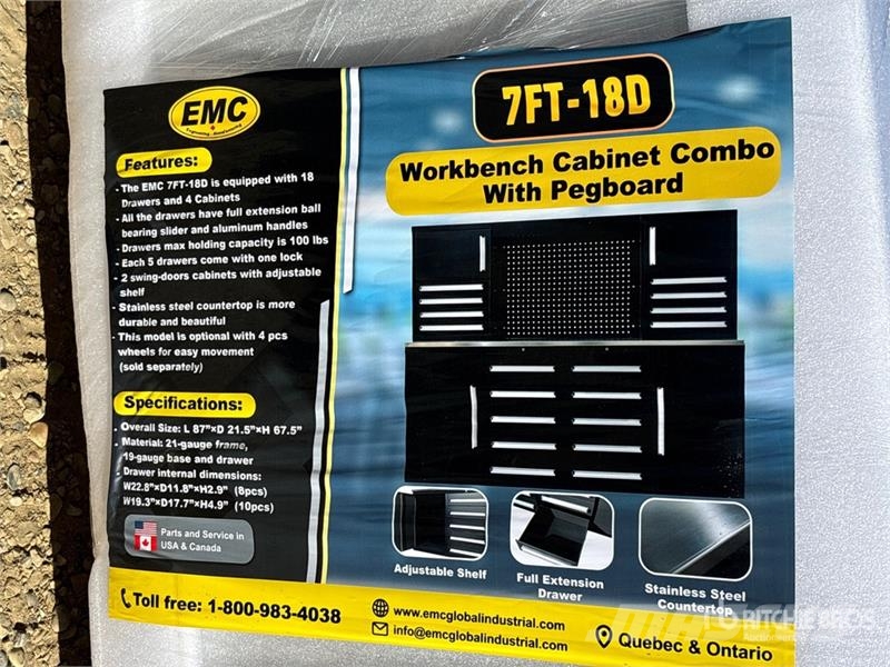EMC 7FT-18D 7 ft 18-Drawer Workbench (Unused) Drugi deli