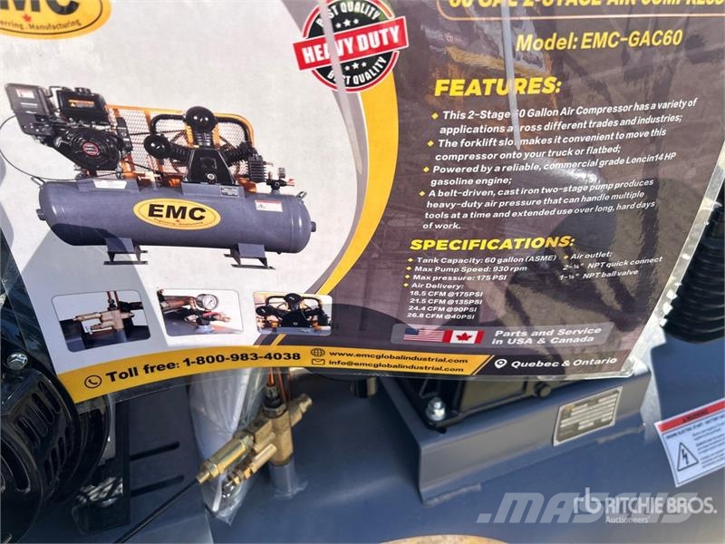 EMC GAC60 Skid-Mounted 60 gal 2-Stage Air Compressor ( Compresoare
