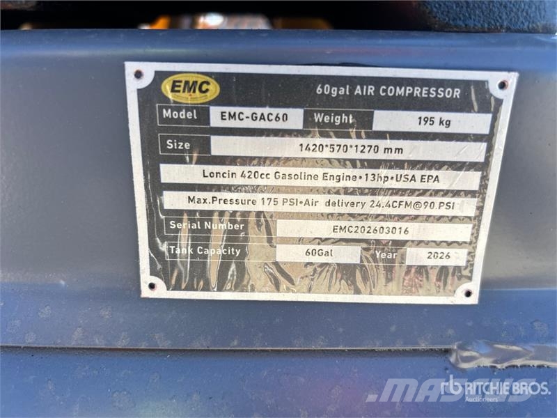 EMC GAC60 Skid-Mounted 60 gal 2-Stage Air Compressor ( Compresoare