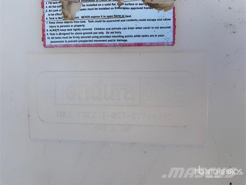 Enduraplas 2500 gal Poly Water Tank Fuel and additive tanks