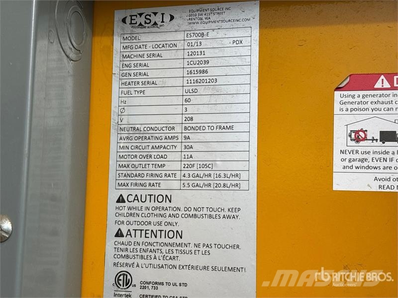 ESI ES700B-E Space Heater Equipos de fundido
