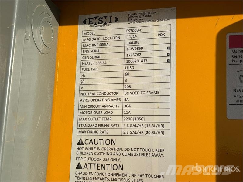 ESI ES700B-E Space Heater Kühl- und Heizsysteme