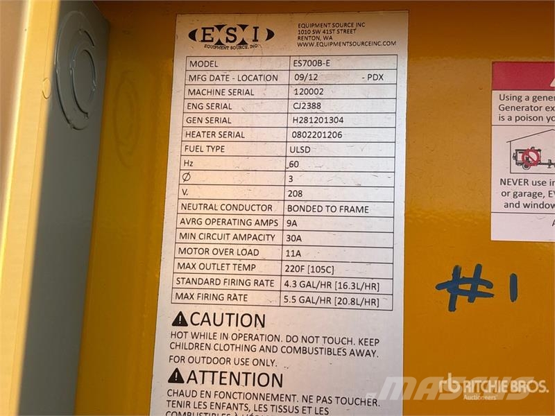 ESI ES700B-E Space Heater Kühl- und Heizsysteme