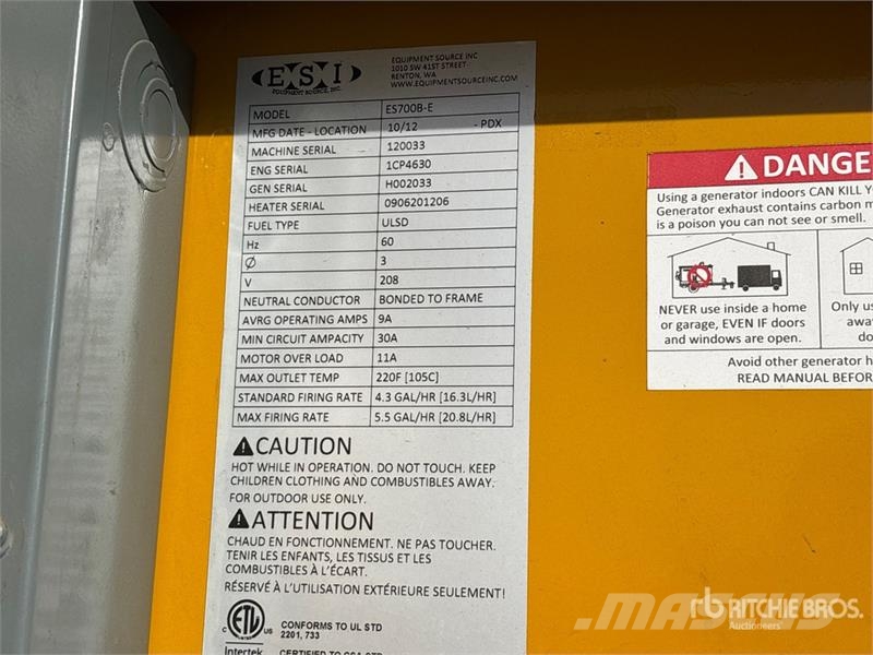 ESI ES700B-E Space Heater Equipos de fundido