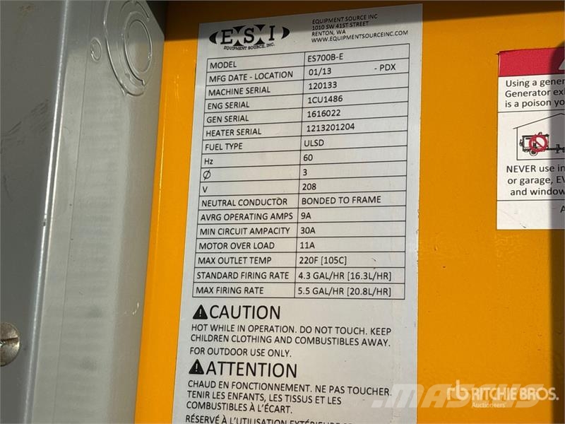 ESI ES700B-E Space Heater Fűtő és Hűtő felszerelések