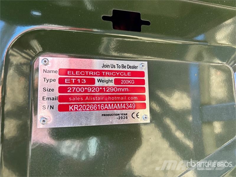  ET13-GREEN Electric Trike (Unused) Kistehergépjárművek