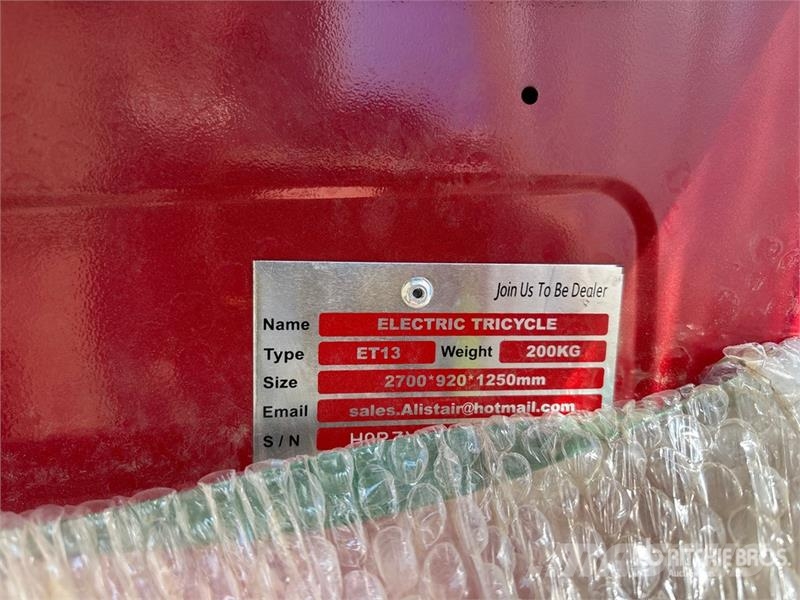 ET13-RED Electric Trike (Unused) Voiture