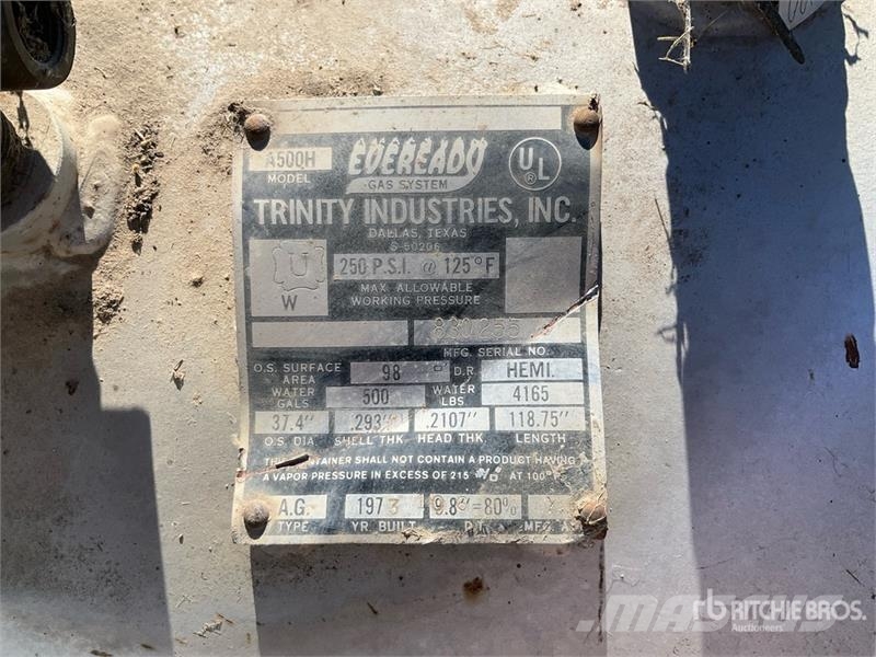 Eveready A500H 500 gal Steel Propane Tank Fuel and additive tanks