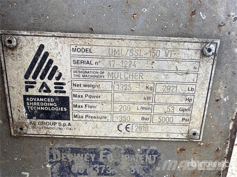 FAE UML/SSL-150 V1 72 in Skid Steer Mulcher ماكينات تقطيع أخشاب الحراجة