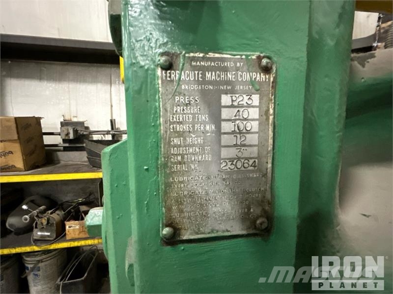 Ferracute P23 40 Ton Punch Press Kiti naudoti statybos komponentai