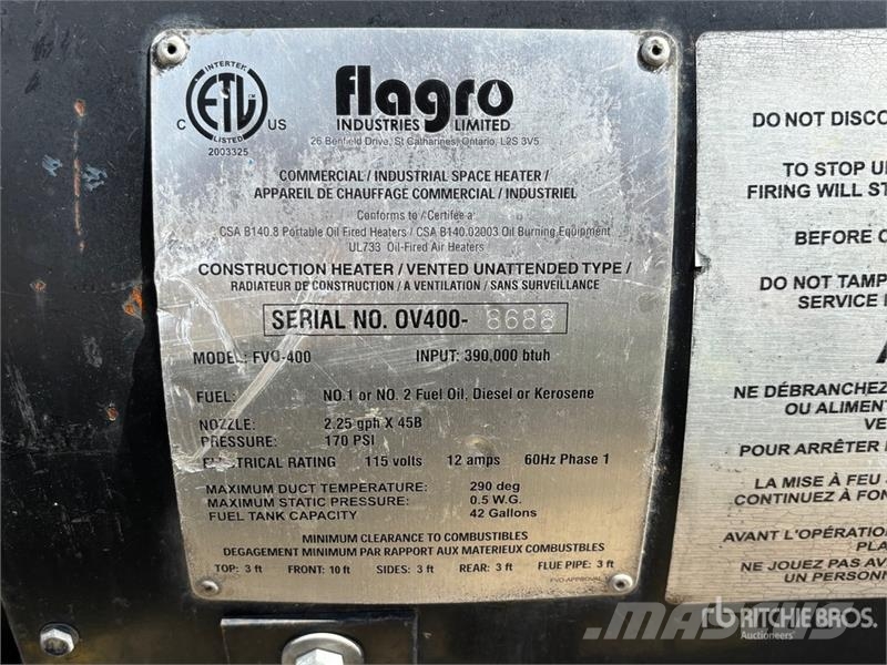 Flagro FV0-400 Lämmitys- ja sulatuslaitteet
