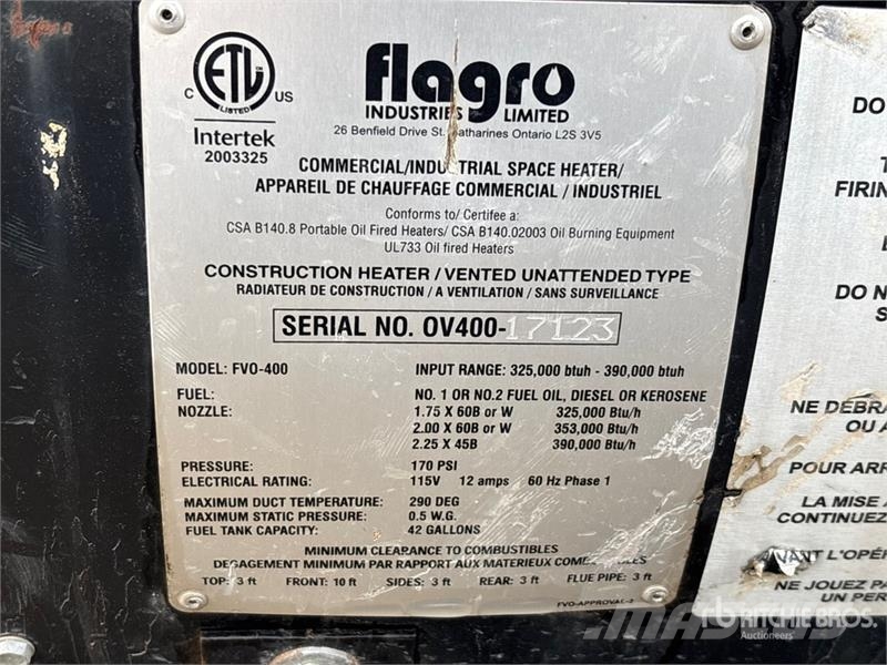 Flagro FV0-400 Εξοπλισμός θέρμανσης και ξεπαγώματος
