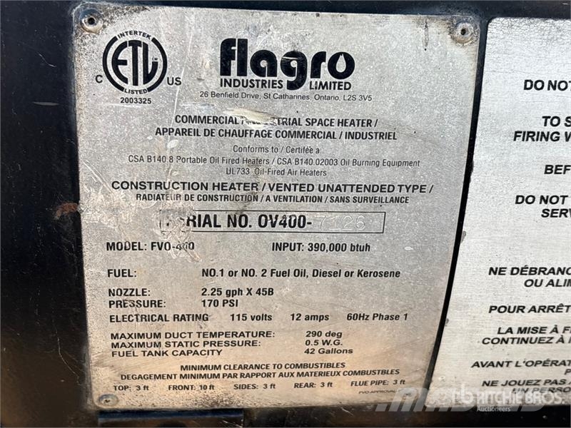 Flagro FV0-400 Lämmitys- ja sulatuslaitteet