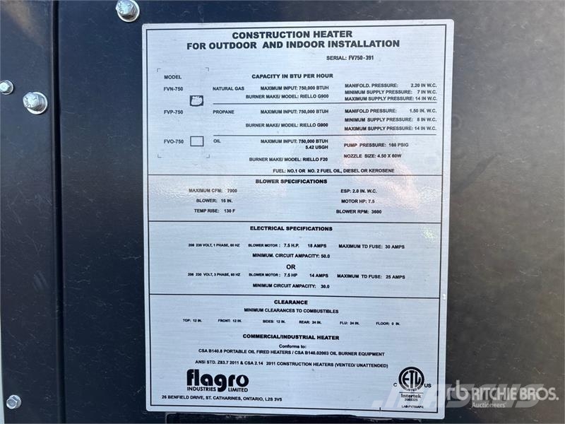 Flagro FVNP750 Kühl- und Heizsysteme