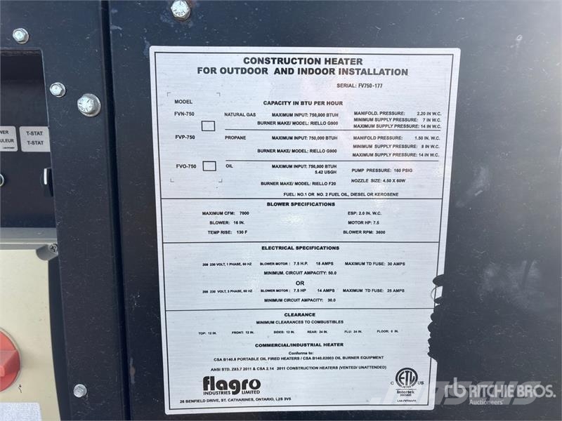 Flagro FVNP750 Kühl- und Heizsysteme