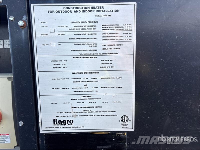 Flagro FVNP750 Kühl- und Heizsysteme