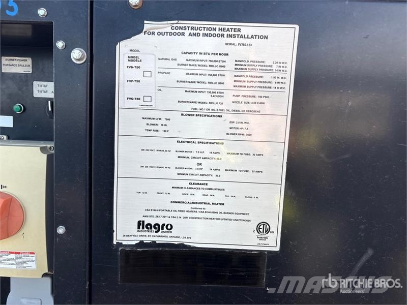 Flagro FVNP750 Kühl- und Heizsysteme
