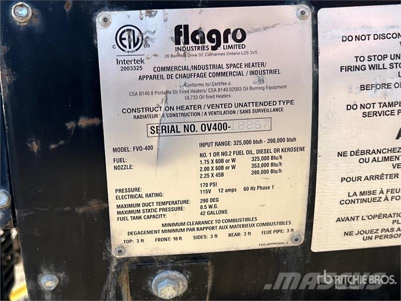 Flagro FVO-400 Kütte- ja sulatusseadmed