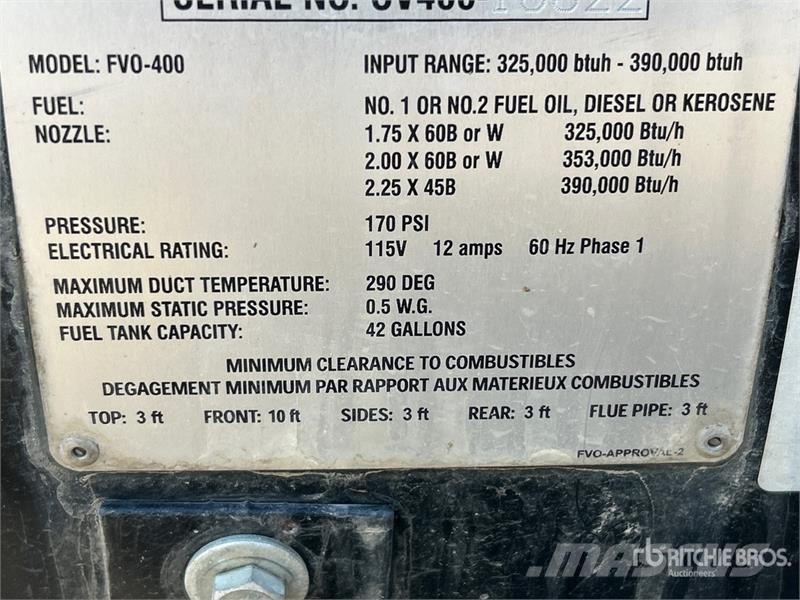 Flagro FVO-400 Fűtő és Hűtő felszerelések