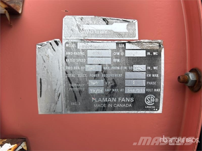  Flaman Fans FCJ1831 3 hp Aeration Fan 穀物乾燥機