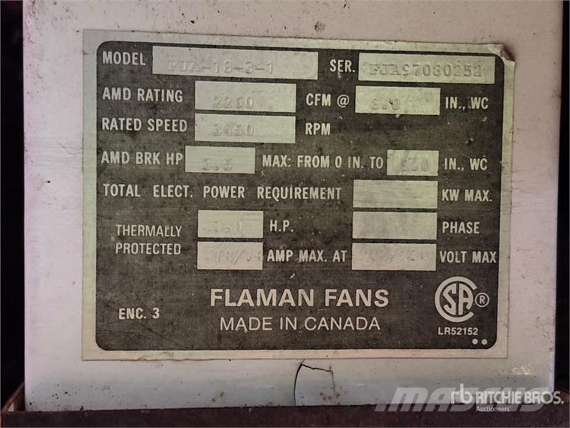 Flaman FJA 18-3-1 5.5 hp Aeration Fan Viljakuivatid
