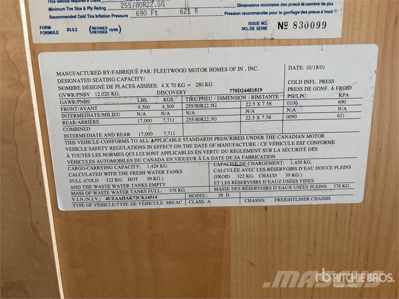 Fleetwood Discovery Motor Home Obytné vozy a karavany