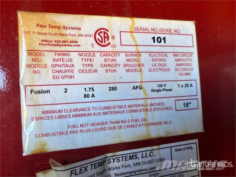  Flex Temp Fusion 3000 280000 BTU Ground Heater Sildīšanas un atkausēšanas iekārtas