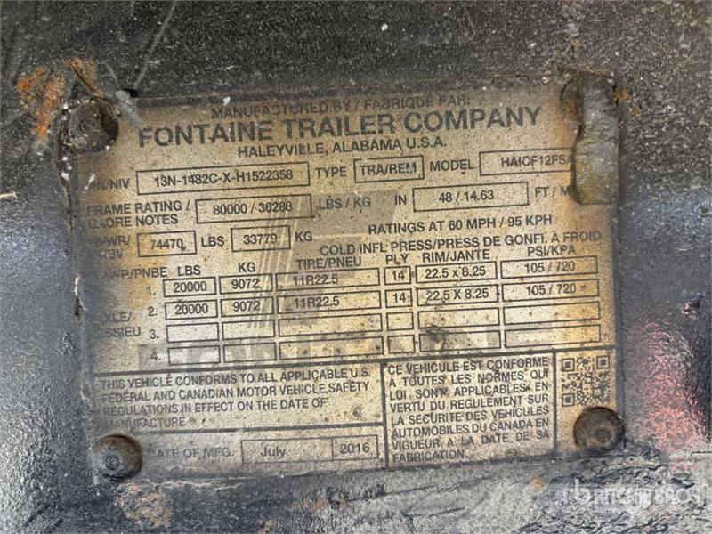 Fontaine HA1CF12FSA 48 ft T/A Spread Axle Flatbed Trailer Pick up/Prelata