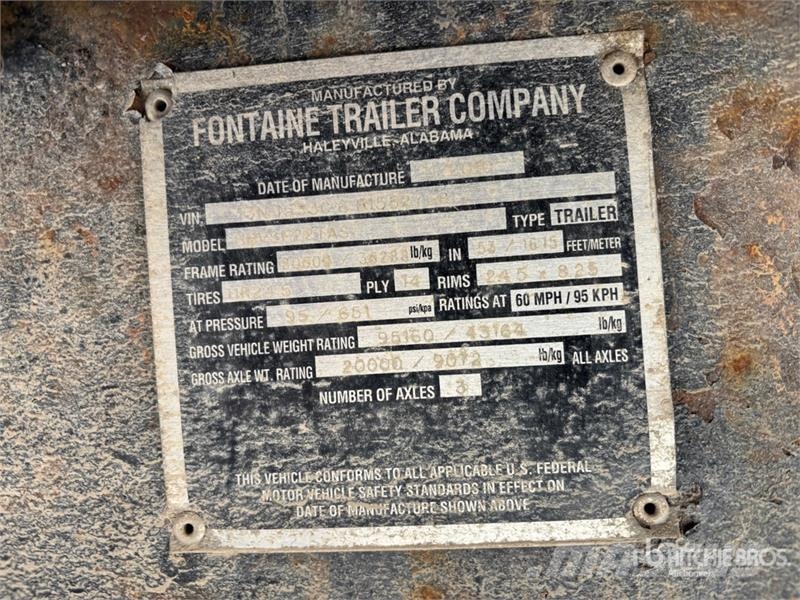 Fontaine HBVSF22TAS 53 ft Tri/A Flatbed Trailer Lavaperävaunut