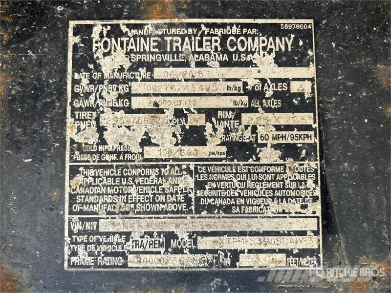 Fontaine Tri/A 53 ft - 73 ft Extendable Flatbed Trailer Plataforma plana/laterales abatibles