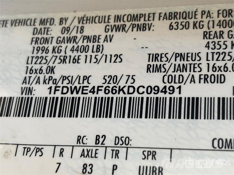 Ford E-450 4x2 Van Truck Camion Fourgon