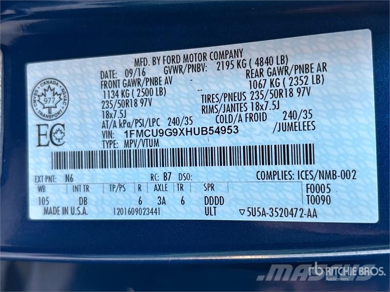 Ford Escape 4WD SUV Voiture