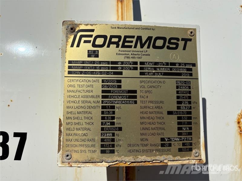 Foremost 24805 L Tri/A Vacuum Tanker Trailer Rimorchi cisterna