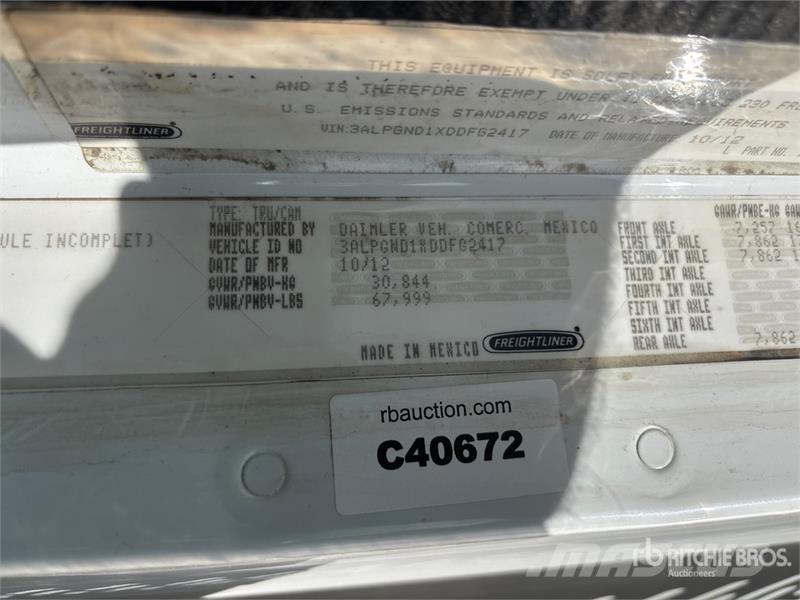 Freightliner Coronado 122 8x6 Sleeper Pressure Truck Ostali kamioni