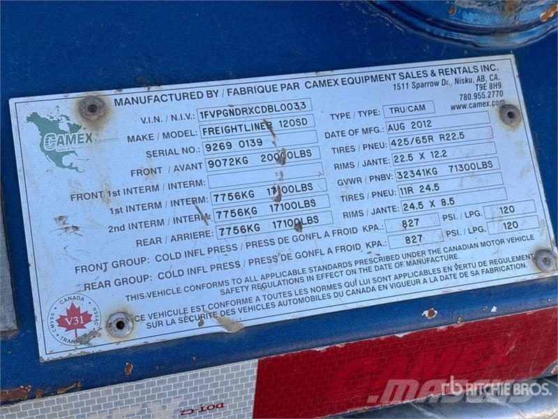 Freightliner Coronado 122 8x6 Water Truck (Inoperable) Autocisterne