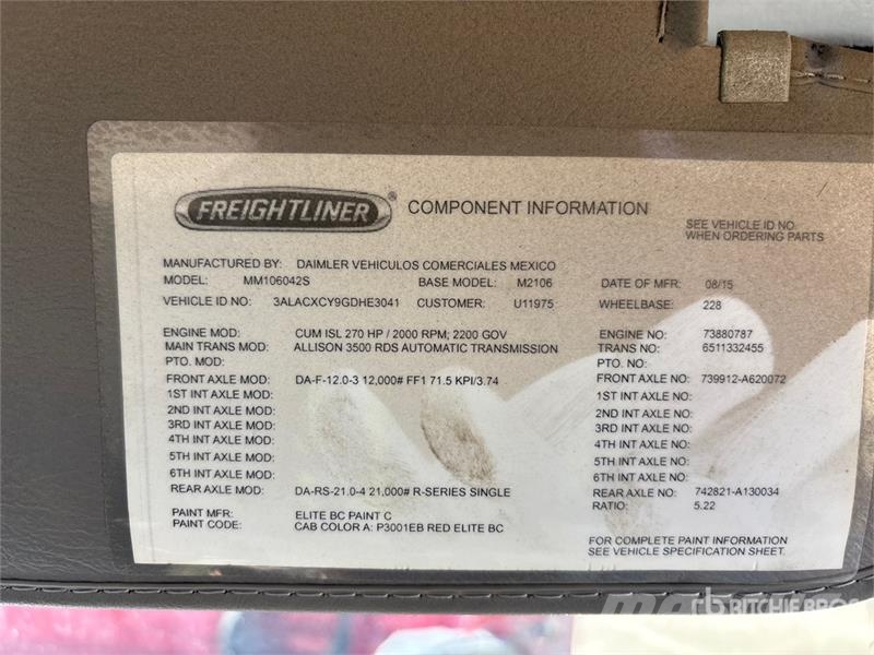 Freightliner M2 106 Kabiny a interiér