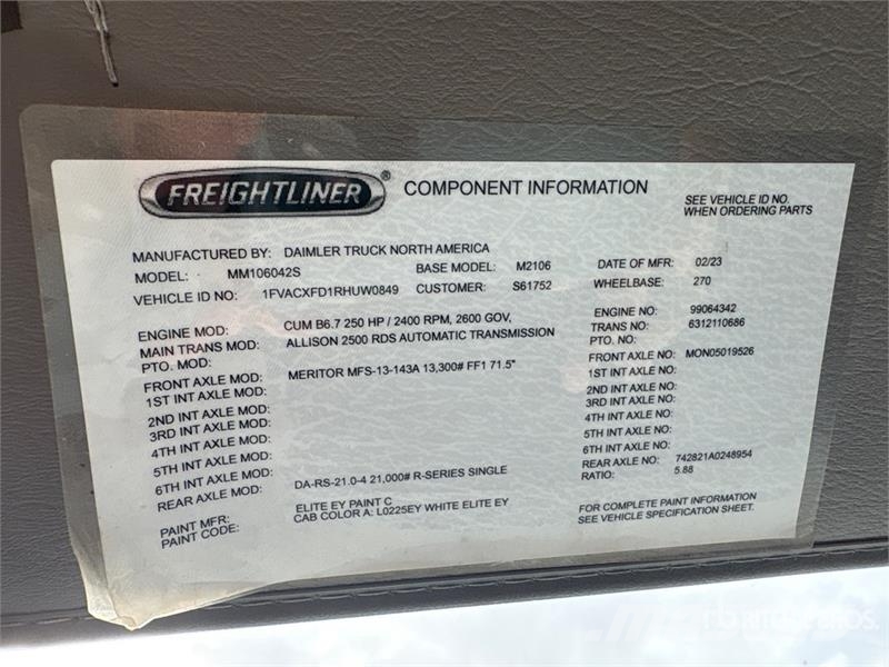 Freightliner M2 106 4x2 Freight Van Truck Фургони