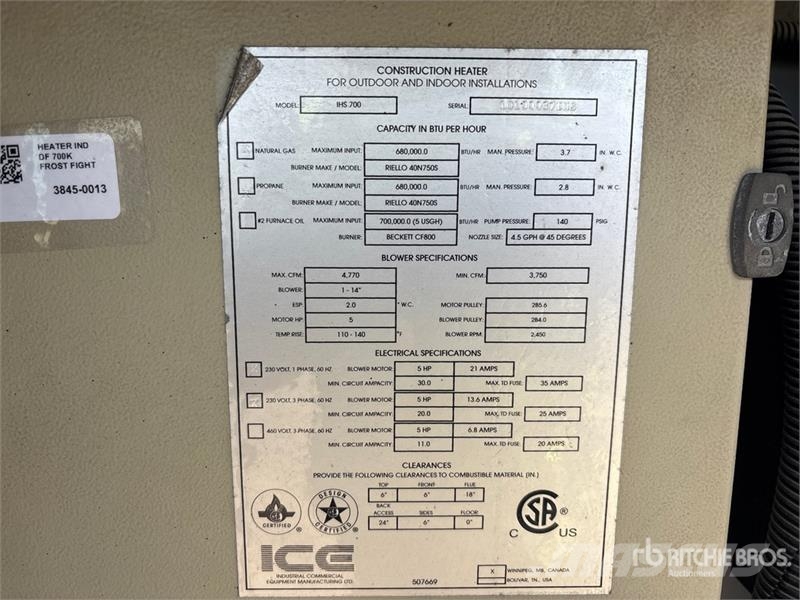 Frost Fighter IHS700 Εξοπλισμός θέρμανσης και ξεπαγώματος