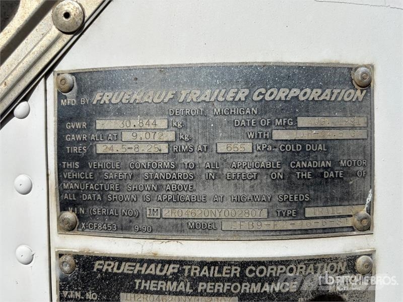 Fruehauf 46 ft x 102 in T/A Tool Crib Van Trailer Прицепы-фургоны