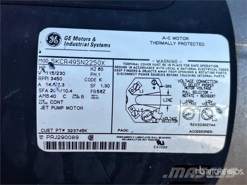 GE Motor 5KCR49SN2250X Irrigation Water Pump ウォーターポンプ