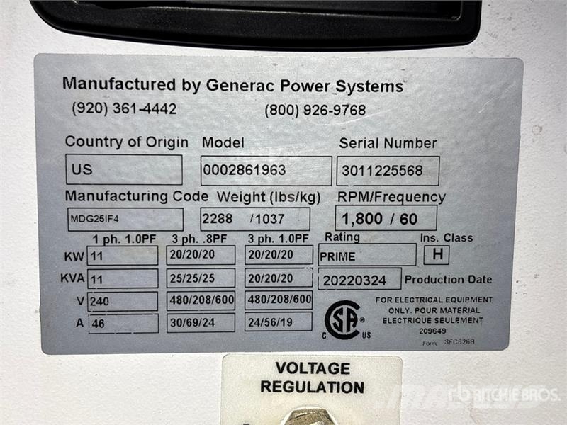 Generac MDG25IF4 20 kW Mobile Generator Set (Inoperable) Diesel Generatoren
