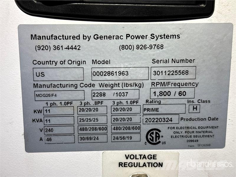 Generac MDG25IF4 20 kW Mobile Generator Set (Inoperable) Diesel Generatoren