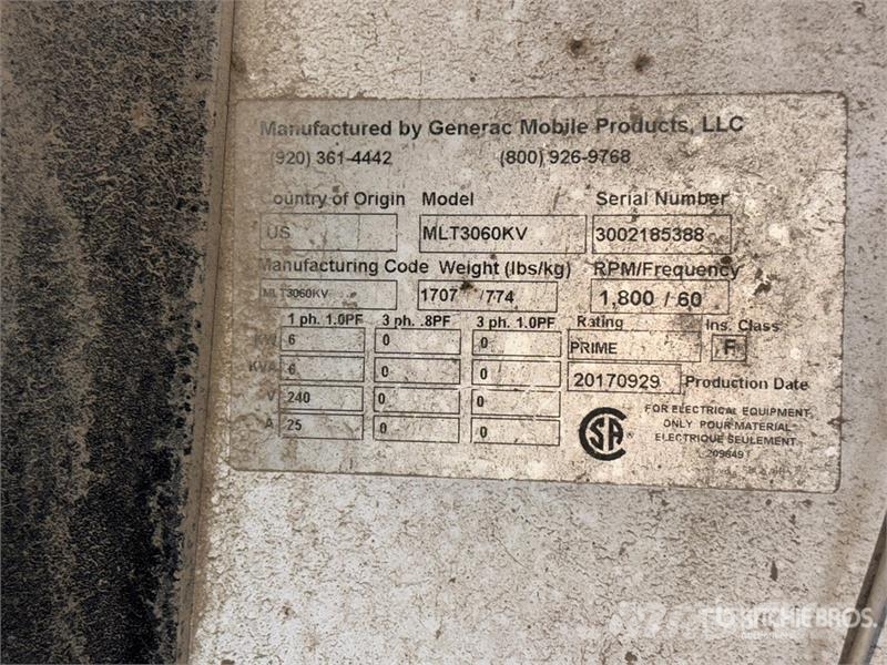 Generac MLT3060KV 6 kW Light Tower (Inoperable) Lichtmasten