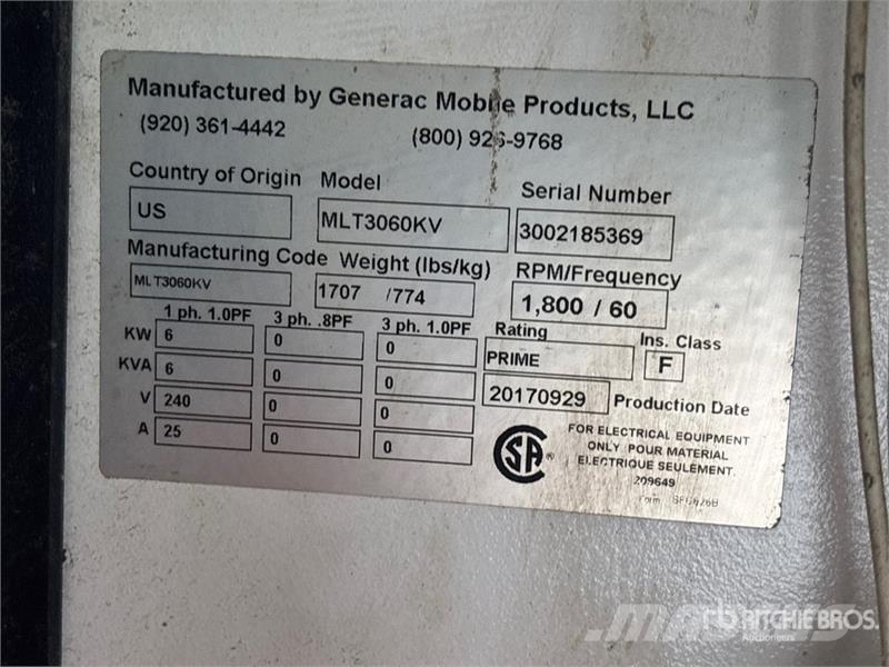 Generac MLT3060KV 6 kW Light Tower (Inoperable) Πύργοι προβολέων