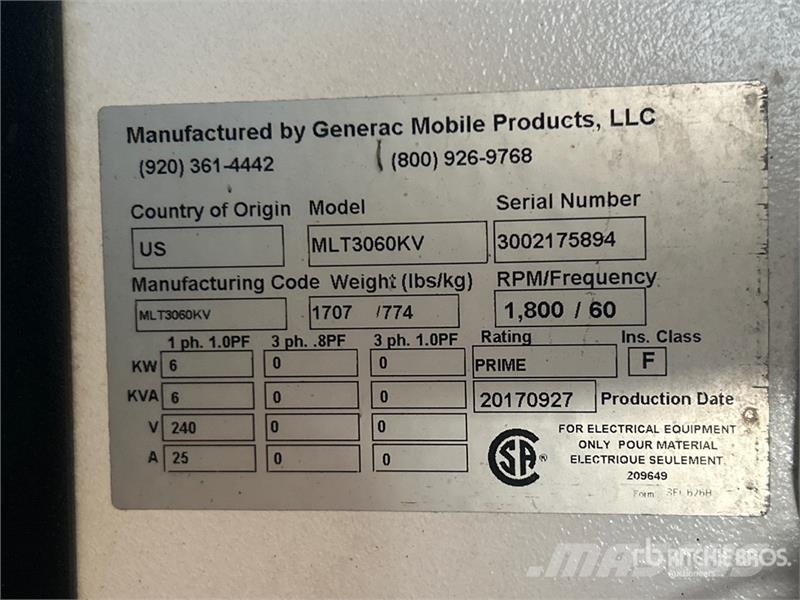 Generac MLT3060KV Light Tower أبراج خفيفة
