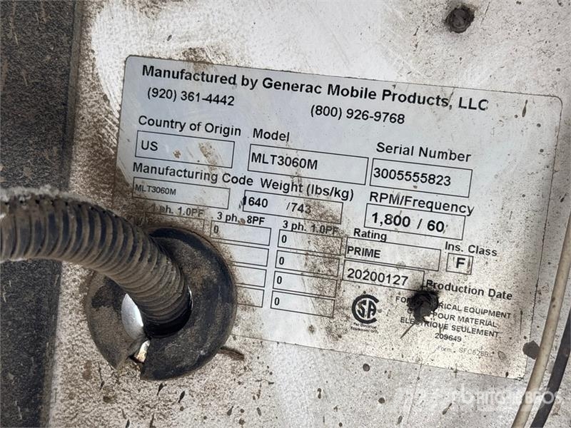 Generac MLT3060M 6 kW Light Tower (Inoperable) Tour d'éclairage