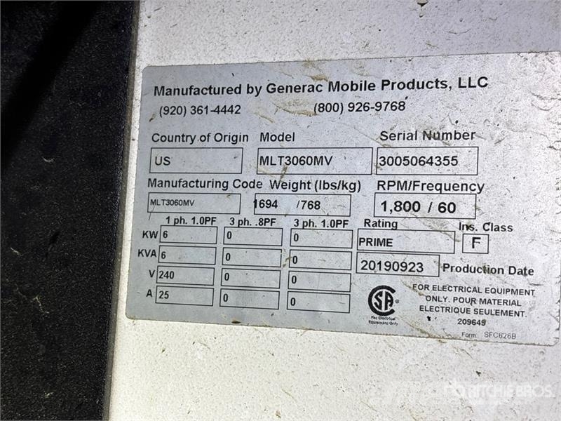 Generac MLT3060MV 6 kW Light Tower (Inoperable) Πύργοι προβολέων